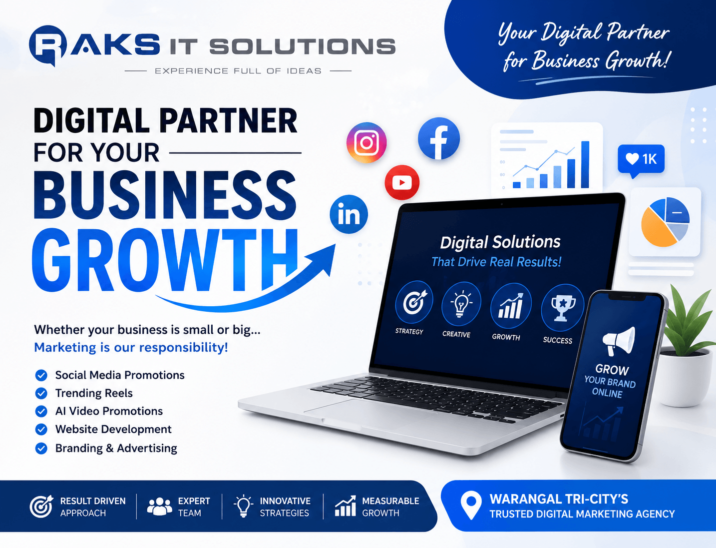 Digital Marketing Agency in Warangal | Business Growth Solutions by Raks IT Solutions